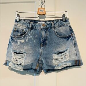 Zara 26 Distressed Denim Women Shorts